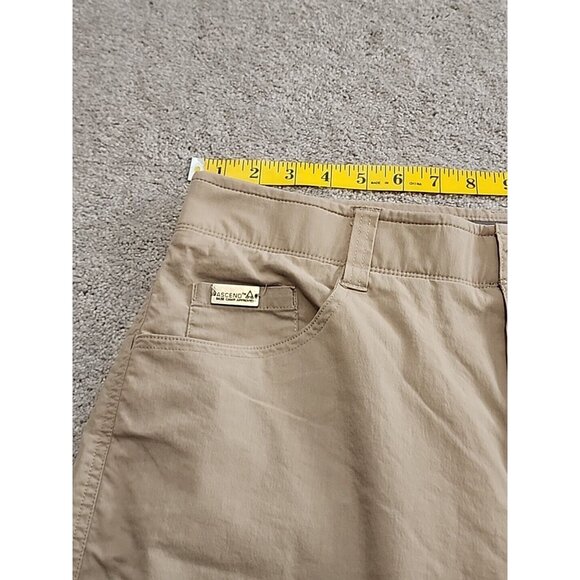 Ascend Nylon Hiking Chino Pants Mens 34X32 Beige Tan Stretch Comfort Zip Pocket - Picture 9 of 14